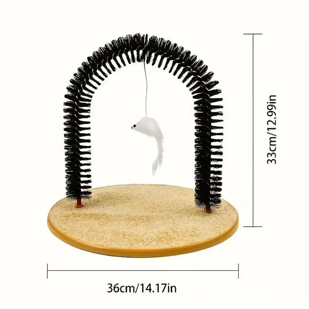 Cat Arch Self‑Groomer Scratcher Toy, Hanging Mouse Teaser Pet Scratching Pad
